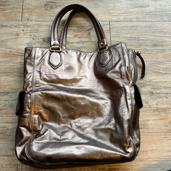 Botkier Shoulder Bag Italian Leather Metallic Brown Hang Tag Designer Hobo - Picture 2 of 10